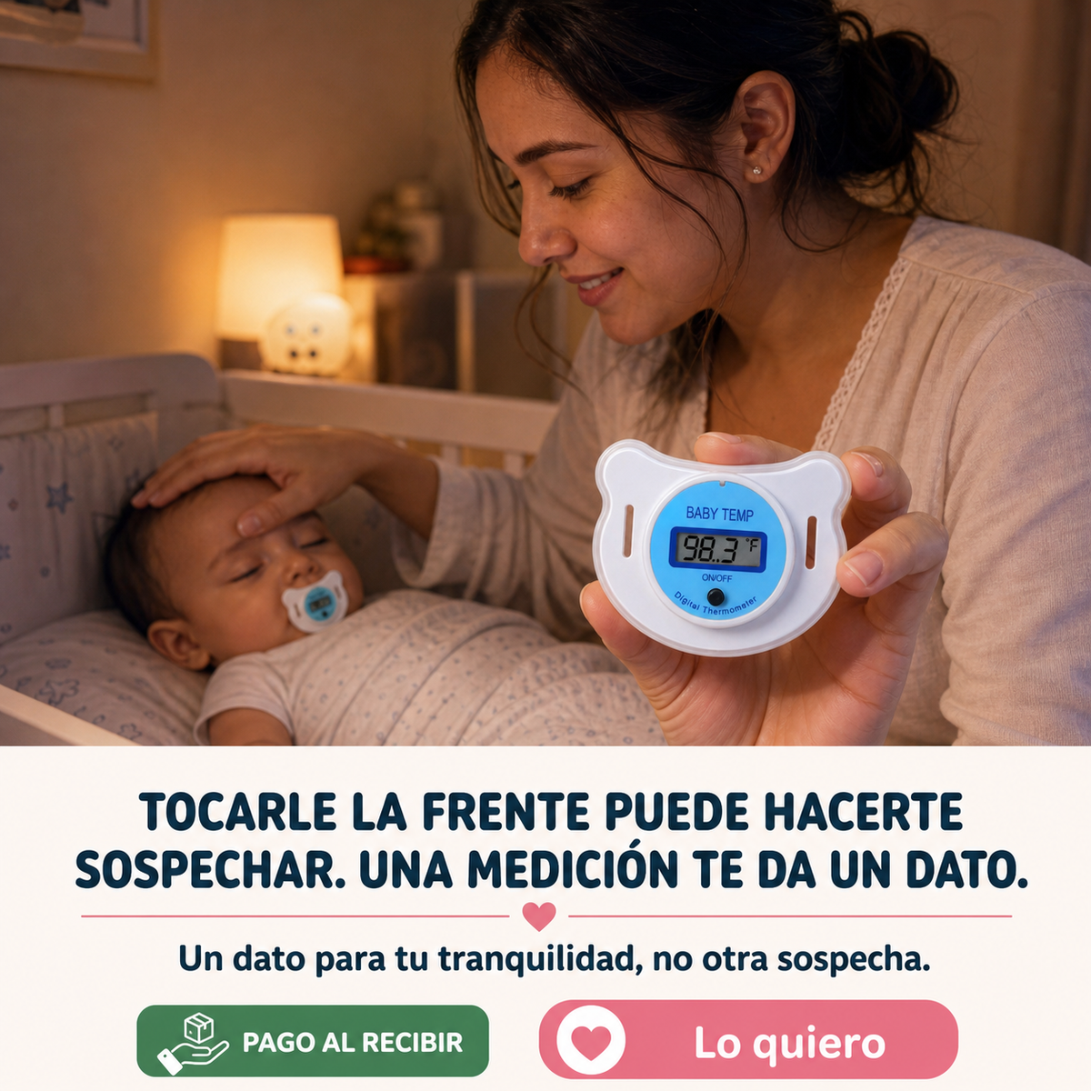 Chupon Termometro Digital Para Bebes