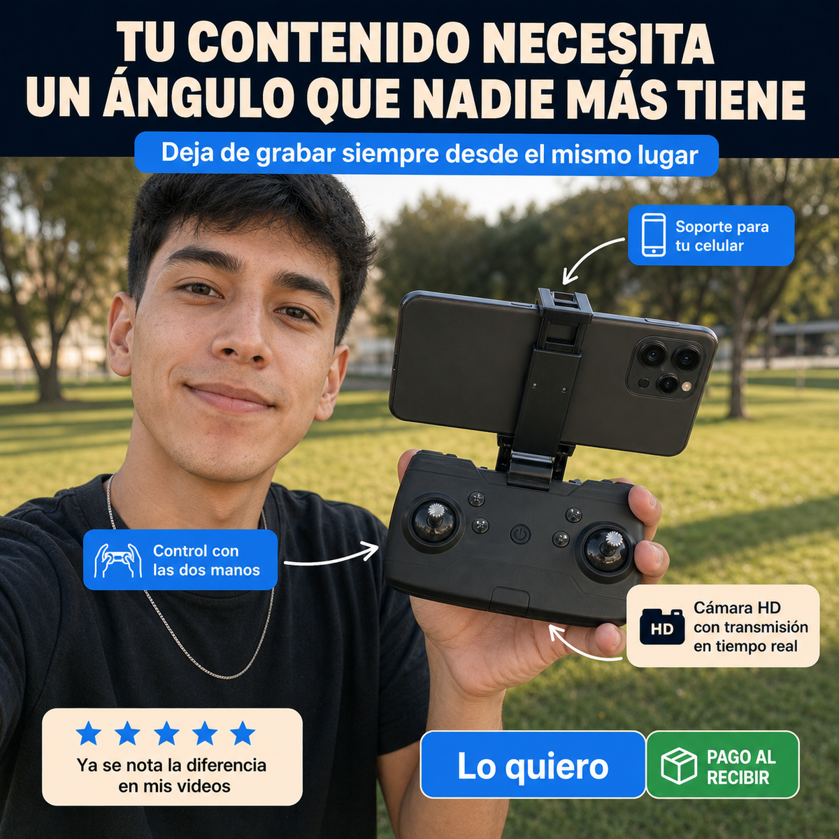 Drone Plegable Cámara HD Retorno Automát