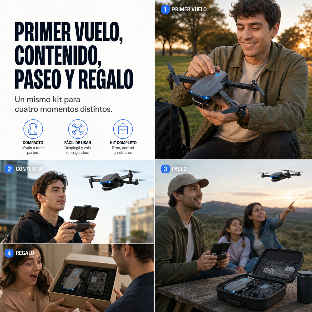Drone Plegable Cámara HD Retorno Automát